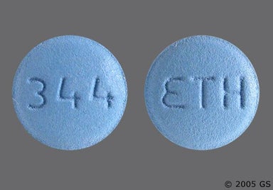 Blue Round 344 - Benazepril Hydrochloride 40mg Tablet