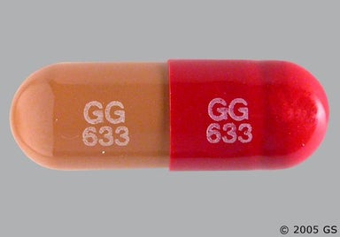 Brown, Red Capsule GG 633 GG 633 - Rifampin 300mg Capsule