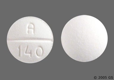 White Round A 140 - Hydrocodone Bitartrate/Homatropine Methylbromide 5mg-1.5mg Tablet