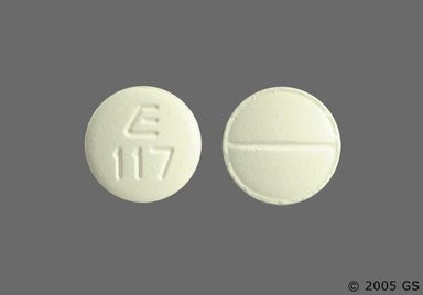 White Round E 117 - Labetalol Hydrochloride 200mg Tablet