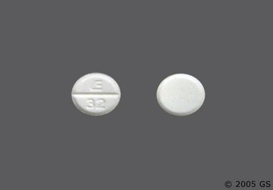 White Round E 32 - Reserpine 0.1mg Tablet