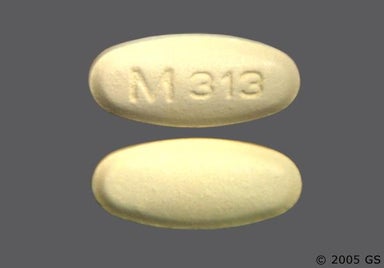 Beige Oval M 313 - Tolmetin Sodium 600mg Tablet