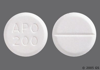 White Round APO 200 - Carbamazepine 200mg Tablet