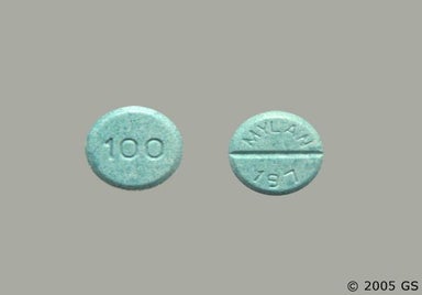 Green Round MYLAN 197 - Chlorpropamide 100mg Tablet