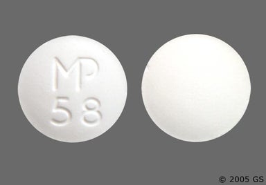 White Round MP 58 - Carisoprodol 350mg Tablet