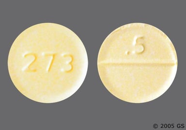 Yellow Round 5 And 273 - Clonazepam 0.5mg Tablet