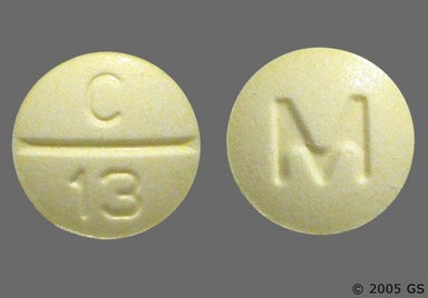 Yellow Round M And C 13 - Clonazepam 0.5mg Tablet