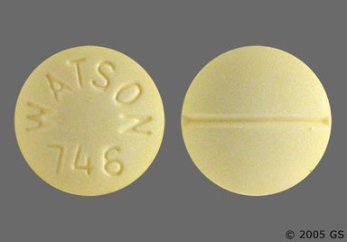 Yellow Round WATSON 746 - Clonazepam 0.5mg Tablet