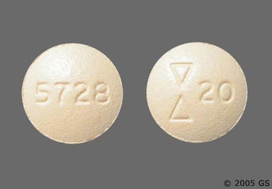 Beige Round 5728 - Famotidine 20mg Tablet