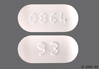 White Oblong 0864 - Ciprofloxacin Hydrochloride 500mg Tablet