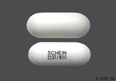White Oblong SCHEIN 2137/800 - Ibuprofen 800mg Tablet