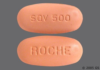Orange Oval SQV 500 - Invirase 500mg Tablet