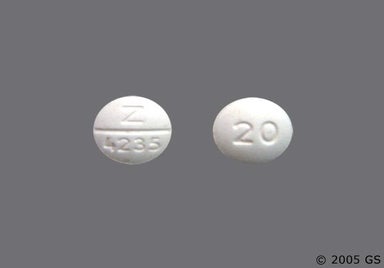 White Round Z 4235 - Nadolol 20mg Tablet