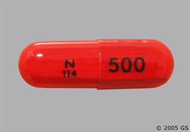 Red Capsule N 114 500 - Cephalexin 500mg Capsule