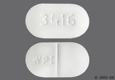 White Oblong 3416 - Butalbital/Acetaminophen/Caffeine 50mg-325mg-40mg Tablet