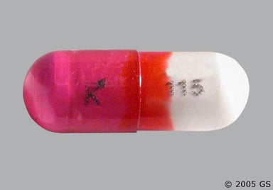 Pink, White Capsule K 115 - Diphenhydramine Hydrochloride 25mg Capsule