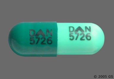 Green Capsule DAN 5726 DAN 5726 - Hydroxyzine Pamoate 25mg Capsule