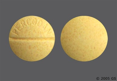 Yellow Round PERCODAN - Percodan 4.8355mg-325mg Tablet