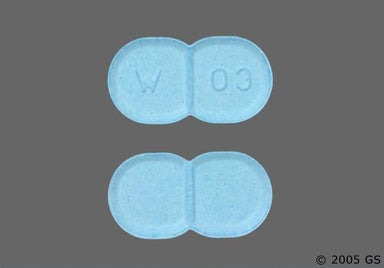 Blue Oblong W 03 - Glimepiride 4mg Tablet
