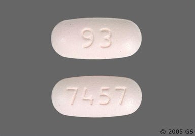 Pink Oval 93 And 7457 - Glipizide/Metformin Hydrochloride 5mg-500mg Tablet