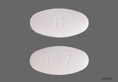 White Oval R And 127 - Ciprofloxacin Hydrochloride 500mg Tablet