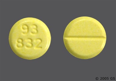 Yellow Round 93 832 - Clonazepam 0.5mg Tablet