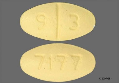 Yellow Oval 7177 - Sertraline Hydrochloride 100mg Tablet