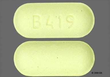 Yellow Oblong B419 - Meloxicam 15mg Tablet