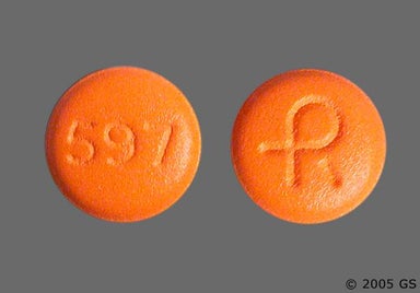 Orange Round 597 And Logo - Indapamide 1.25mg Tablet