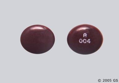 Maroon Round A 004 - Phenazopyridine Hydrochloride 200mg Tablet