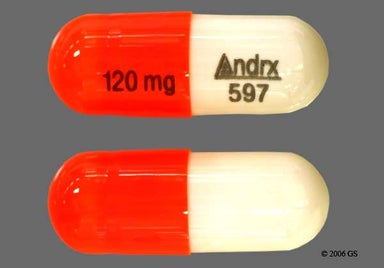 Orange And White 120 Mg Andrx 597 - Cartia XT 120mg Extended-Release Capsule