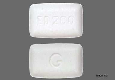 White Rectangular ED 200 - Etidronate Disodium 200mg Tablet