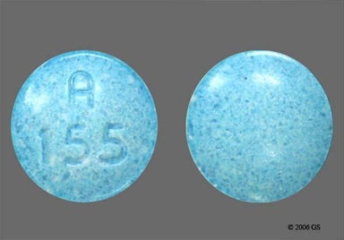 Blue Round A 155 - Hyoscyamine Sulfate 0.125mg Sublingual Tablet