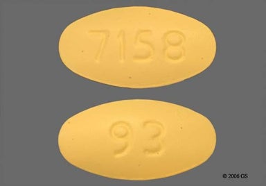 Yellow Oval 7158 - Clarithromycin 500mg Tablet