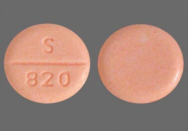 Peach Round S 820 - Hydrochlorothiazide 25mg Tablet