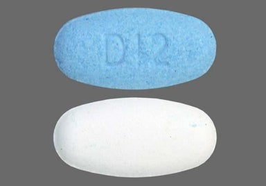 Blue, White Oval D12 - Clarinex-D 12 Hour 2.5mg-120mg Extended-Release Tablet