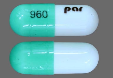 Blue-green, White Capsule 960 par - Chlordiazepoxide Hydrochloride 25mg Capsule