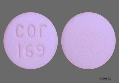 Pink Round Cor 169 - Glipizide/Metformin Hydrochloride 5mg-500mg Tablet