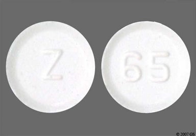 White Round 65 - Atenolol 25mg Tablet