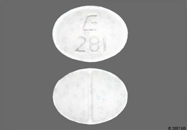White Oval E 281 - Metoprolol Succinate 25mg Extended-Release Tablet