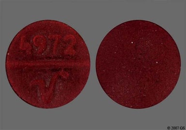 Maroon Round 4972 V - Phenazopyridine Hydrochloride 200mg Tablet