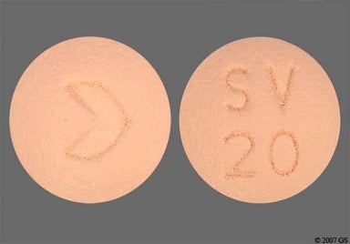 Tan Round SV 20 - Simvastatin 20mg Tablet
