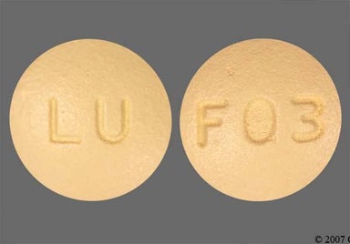 Yellow Round F03 - Quinapril Hydrochloride 20mg Tablet
