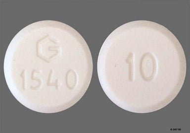 White Round G 1540 - Amlodipine Besylate 10mg Tablet