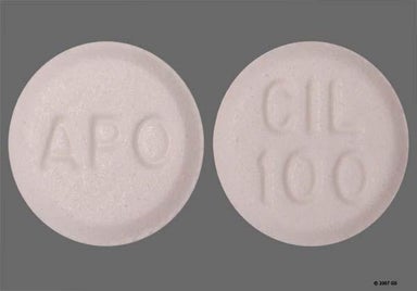 White Round Apo And Cil 100 - Cilostazol 100mg Tablet
