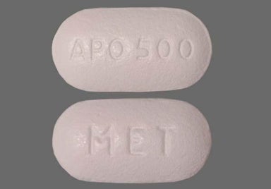 White Oblong Apo 500 And Met - Metformin Hydrochloride 500mg Tablet