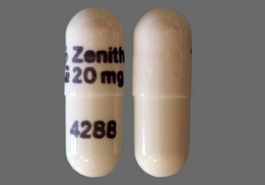 White Capsule ZG Zenith 20 mg 4288 - Nicardipine Hydrochloride 20mg Capsule
