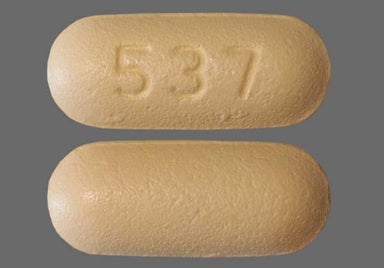 Yellow Oblong 537 - Tramadol Hydrochloride/Acetaminophen 37.5mg-325mg Tablet