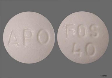 White Round FOS 40 - Fosinopril Sodium 40mg Tablet