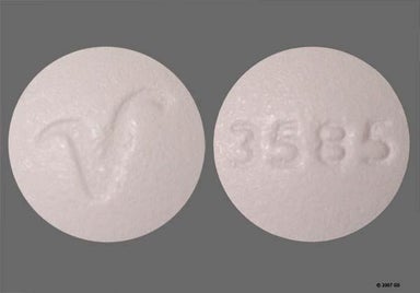 White Round 3585 - Hydrocodone Bitartrate/Ibuprofen 7.5mg-200mg Tablet